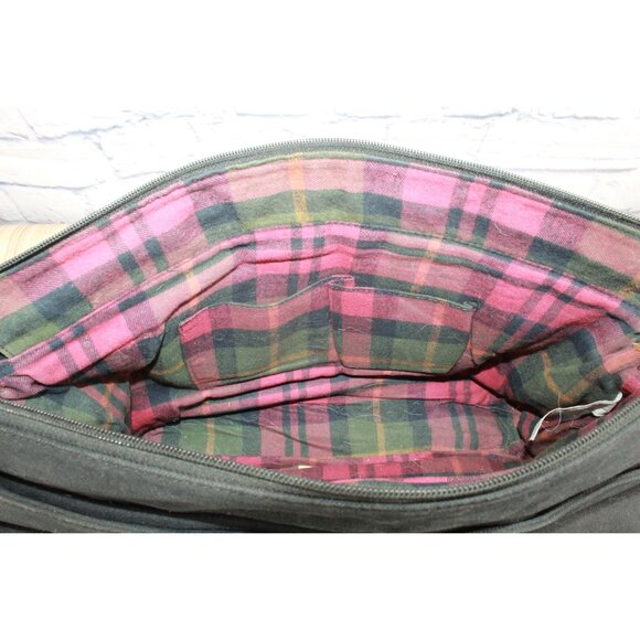 LL Bean Unisex Heritage Waxed Canvas Messenger Bag Black - Picture 12 of 15